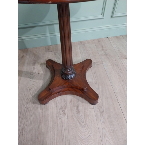 75 - Mahogany and rosewood games table with marble top in the William IV style.  {77 cm H x 58 cm Dia.}