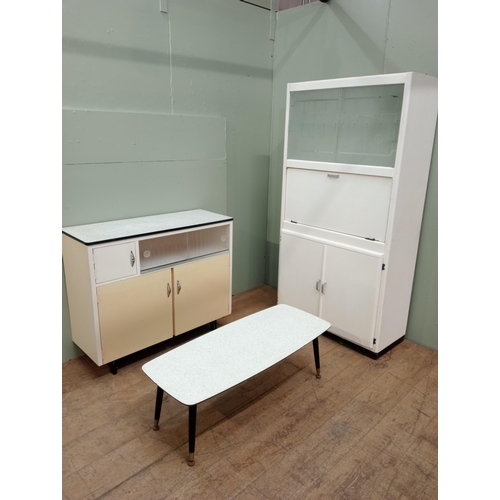 764 - Retro House Proud kitchenette, side cabinet and coffee table melamine top  House proud H 175cm x W 9... 