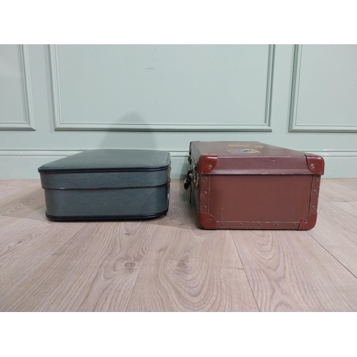 766 - Two vintage suitcases. {18 cm H x 55 cm W x 30 cm D} and {15 cm H x 46 cm W x 30 cm D}.