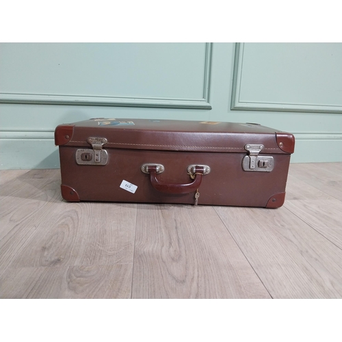 766 - Two vintage suitcases. {18 cm H x 55 cm W x 30 cm D} and {15 cm H x 46 cm W x 30 cm D}.