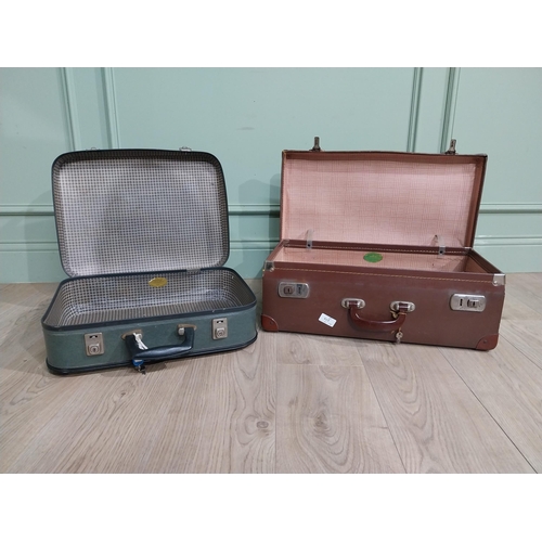 766 - Two vintage suitcases. {18 cm H x 55 cm W x 30 cm D} and {15 cm H x 46 cm W x 30 cm D}.