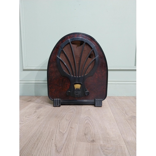 770 - 1940's Art Deco Bakelite Phillips radio. {49 cm H x 41 cm W x 25 cm D}.