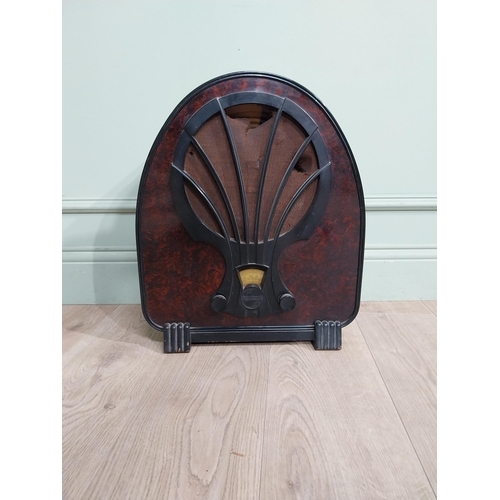 770 - 1940's Art Deco Bakelite Phillips radio. {49 cm H x 41 cm W x 25 cm D}.