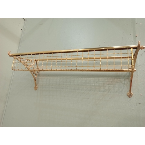 772 - Brass luggage rack.  {H 25cm x W 75cm x D 30cm}. NOT AVAILABLE TO VIEW IN PERSON.