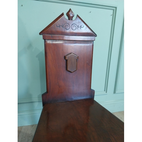 85 - 19th C. Mahogany carved hall chair. {95 cm H X 40 cm W x 30 cm D}.