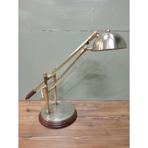 87 - Brass angle poise table desk lamp { H 61cm x W 40cm x D 25cm}.  NOT AVAILABLE TO VIEW IN PERSON