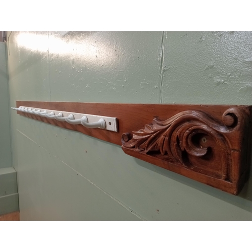 89 - Coat and hat rack on board {H 12cm x W 204cm x D 4cm}. NOT AVAILABLE TO VIEW IN PERSON.