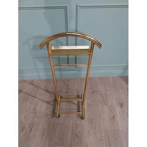 9 - Good quality mid century brass Valet stand. {108 cm H x 45 cm W x 34 cm D}.