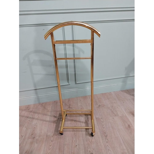 9 - Good quality mid century brass Valet stand. {108 cm H x 45 cm W x 34 cm D}.