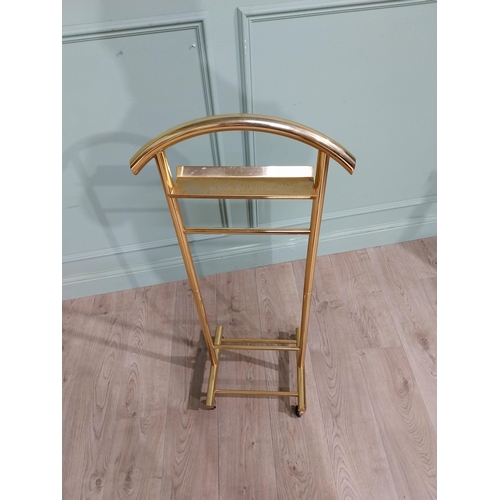 9 - Good quality mid century brass Valet stand. {108 cm H x 45 cm W x 34 cm D}.