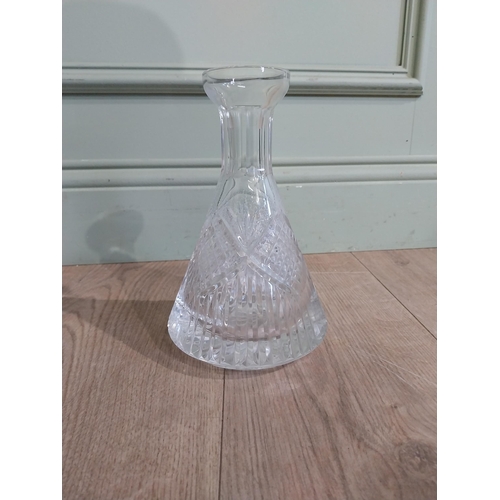 93 - Tyrone cut crystal decanter and another. {22 cm H} and {25 cm H}