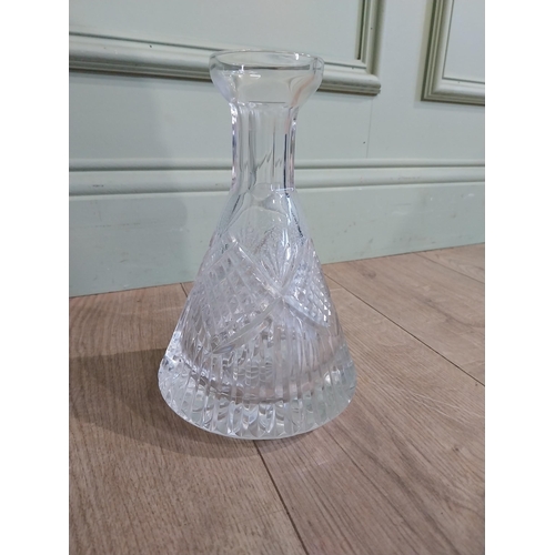 93 - Tyrone cut crystal decanter and another. {22 cm H} and {25 cm H}