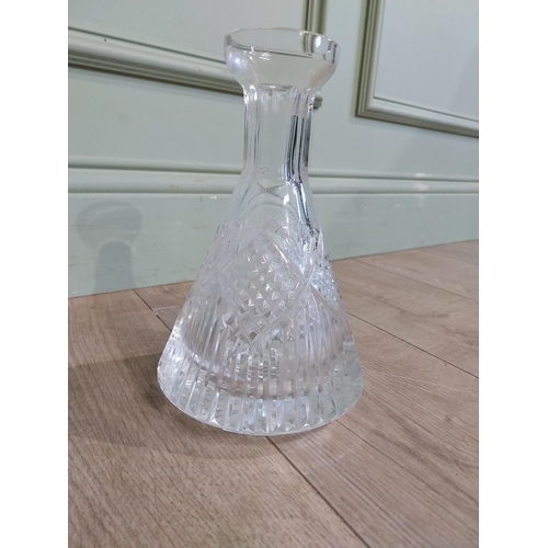 93 - Tyrone cut crystal decanter and another. {22 cm H} and {25 cm H}