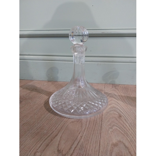 93 - Tyrone cut crystal decanter and another. {22 cm H} and {25 cm H}