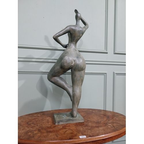 98 - Good quality contemporary bronze sculpture The Curvy Dancer {95 cm H x 18 cm W x 22 cm D}.