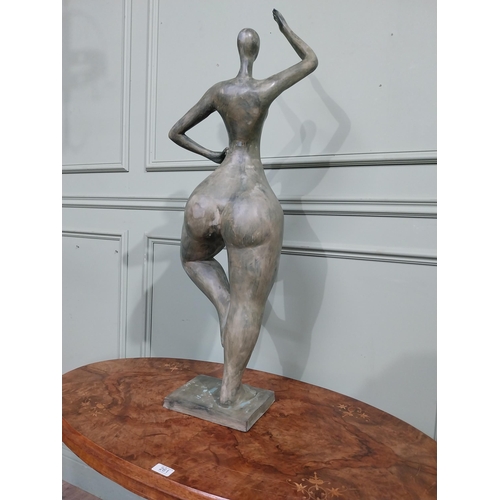 98 - Good quality contemporary bronze sculpture The Curvy Dancer {95 cm H x 18 cm W x 22 cm D}.