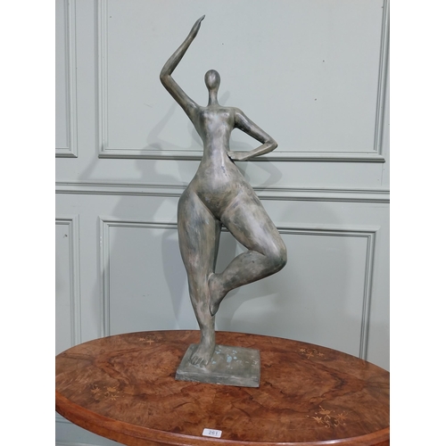 98 - Good quality contemporary bronze sculpture The Curvy Dancer {95 cm H x 18 cm W x 22 cm D}.