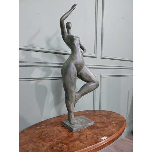 98 - Good quality contemporary bronze sculpture The Curvy Dancer {95 cm H x 18 cm W x 22 cm D}.