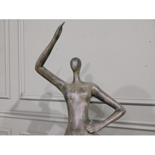 98 - Good quality contemporary bronze sculpture The Curvy Dancer {95 cm H x 18 cm W x 22 cm D}.