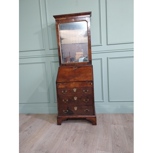 500A - George III Walnut bureau bookcase {182cm H x 43cm W x 61cm D}