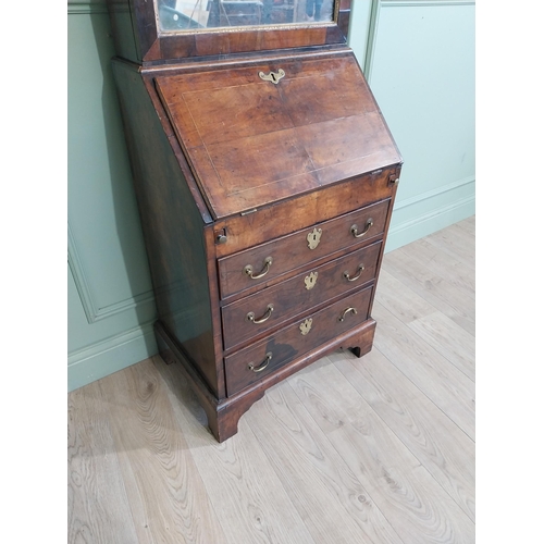 500A - George III Walnut bureau bookcase {182cm H x 43cm W x 61cm D}