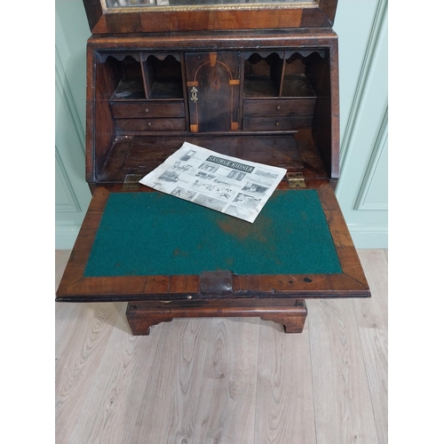 500A - George III Walnut bureau bookcase {182cm H x 43cm W x 61cm D}