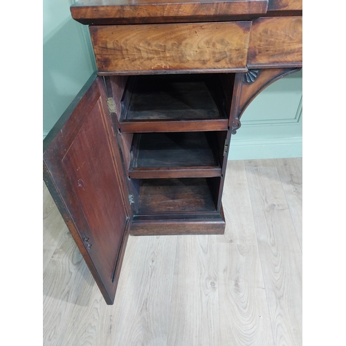 695A - 19th C. Mahogany pedestal sideboard {135cm H x 133cm W x 57cm D}