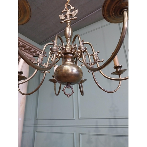 825 - Edwardian brass chandelier {91cm H x 74cm W}