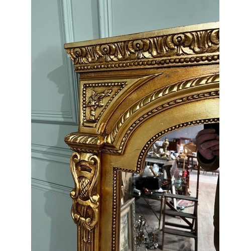 10a - French gilt overmantle mirror {145cm H x 150cm W}