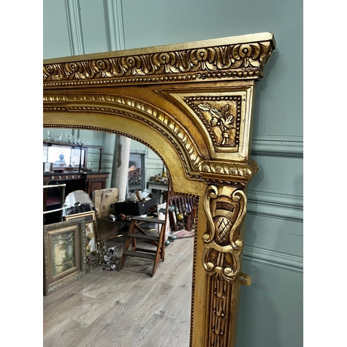 10a - French gilt overmantle mirror {145cm H x 150cm W}