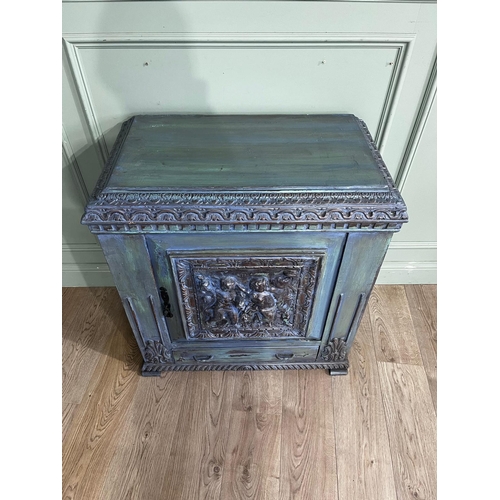 30a - French painted pine side cabinet {58cm H x81cm W x 46 cm D}