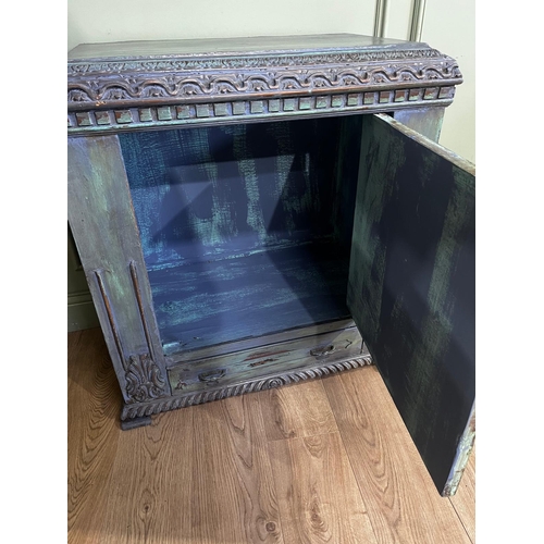 30a - French painted pine side cabinet {58cm H x81cm W x 46 cm D}