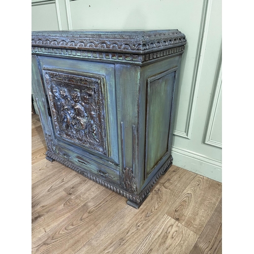 30a - French painted pine side cabinet {58cm H x81cm W x 46 cm D}