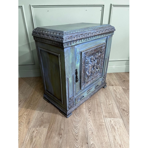 30a - French painted pine side cabinet {58cm H x81cm W x 46 cm D}