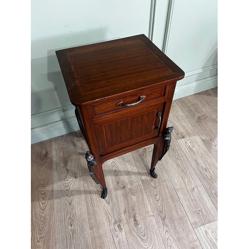 50a - French mahogany bedside locker {80cm H x 43cm W x 38cm D}