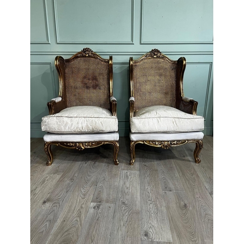 774 - Pair of French giltwood armchairs {122cm H x 75cm W x 70cm D}