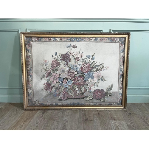 777 - Decorative tapestery mounted in gilt frame {107cm H x 104cm W}