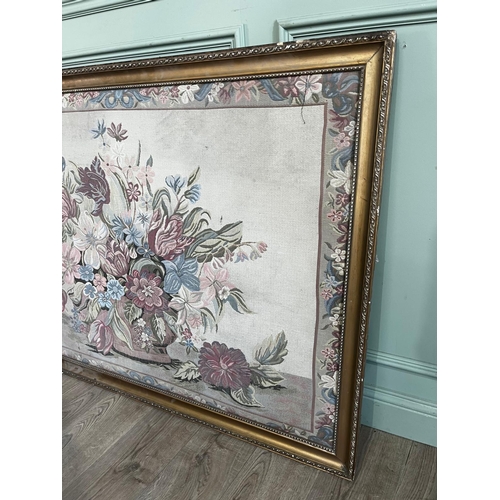 777 - Decorative tapestery mounted in gilt frame {107cm H x 104cm W}