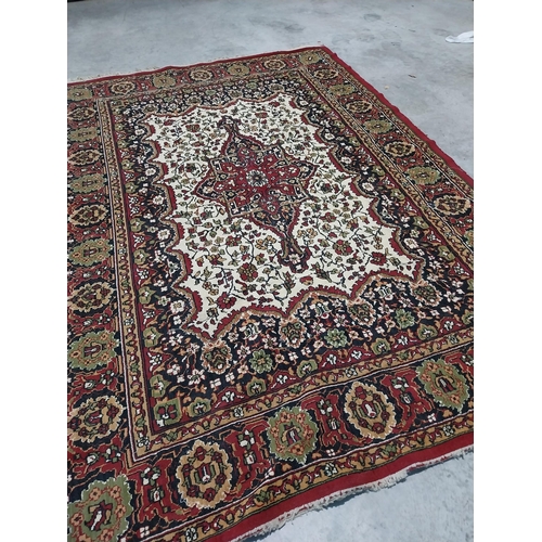 380a - Decorative Persian carpet square. { 280cm L X 193cm W }.