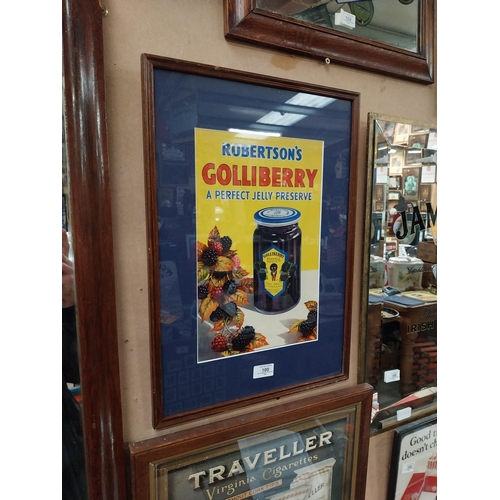 100 - Robinson's Golliberry framed advertising showcard. {52 cm H x 37 cm W}.