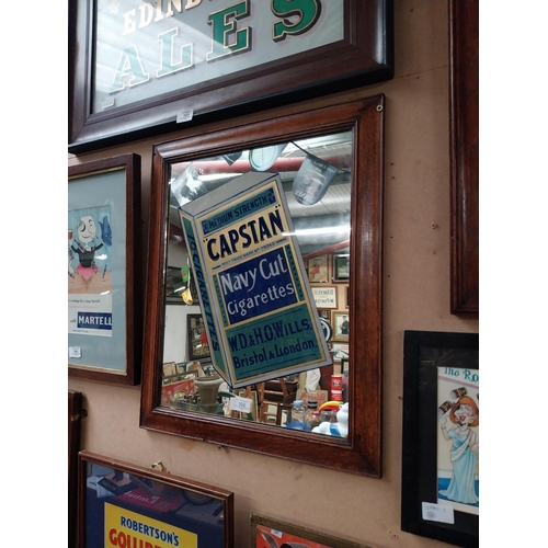 102 - Early 20th C. Capstan Navy Cut advertising mirror mounted in oak frame. {58 cm H x 46 cm W}.