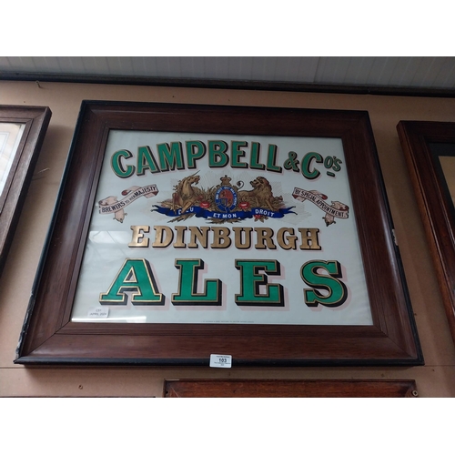 103 - Campbell and Co's Ales Edinburgh framed advertising print. {61 cm H x 76 cm W}