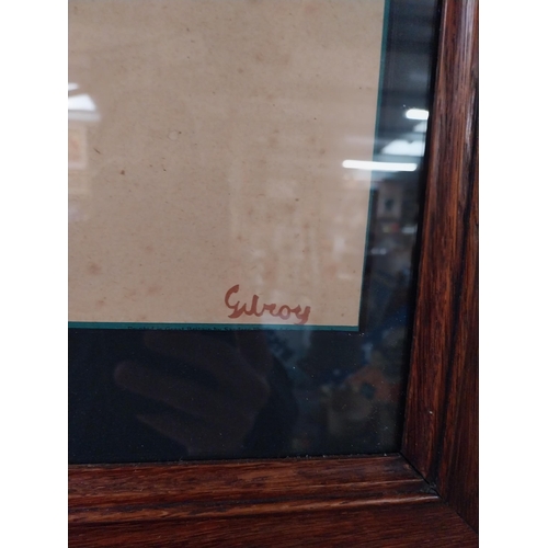 104 - Rare original My Goodness My Guinness Gilroy print in oak frame. {94 cm H x  64 cm W}