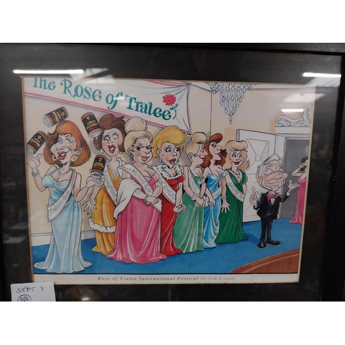 105 - Framed Novelty Guinness Rose of Tralee print by Jim Coogan