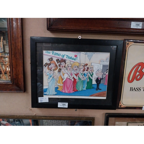 105 - Framed Novelty Guinness Rose of Tralee print by Jim Coogan