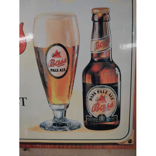 106 - Bass The Best Lager showcard. {28 cm H x 38 cm W}.