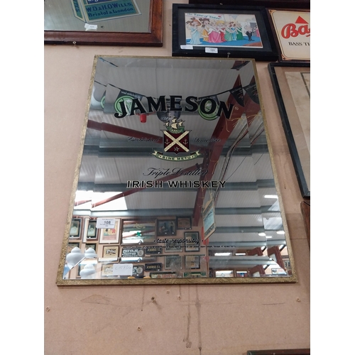 108 - Jameson Triple Distilled Irish Whiskey framed advertising mirror. {63 cm H x 48 cm W}