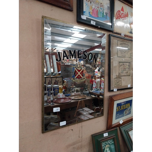 108 - Jameson Triple Distilled Irish Whiskey framed advertising mirror. {63 cm H x 48 cm W}