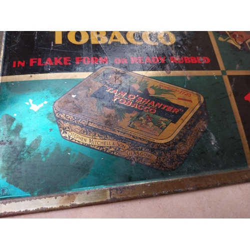 110 - Mitchell's Tam O' Shanter Tobacco tin plate advertising sign. {19cm H X 24cm W}.