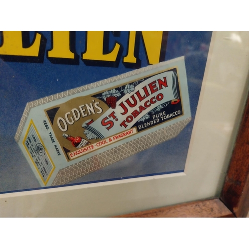 112 - Ogden's St. Julien - Cool and Fragrant framed advertising showcard {31 cm H x 39 cm W}.